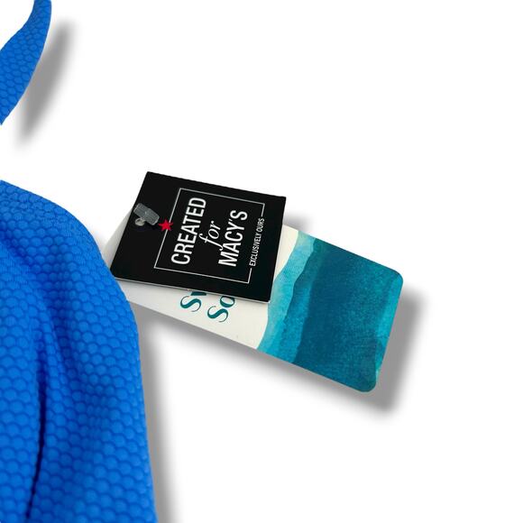 NEW Swim Solutions Blue Textued Tankini Top Size 10 A-Line Flowey Swimsuit beach - Picture 9 of 10